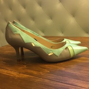 Audrey Brooke Leather Pointed Toe Pumps